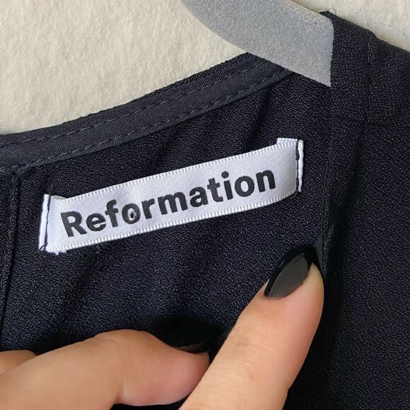 Reformation Mini Black Dress Long Sleeve Size 0 - Picture 7 of 8